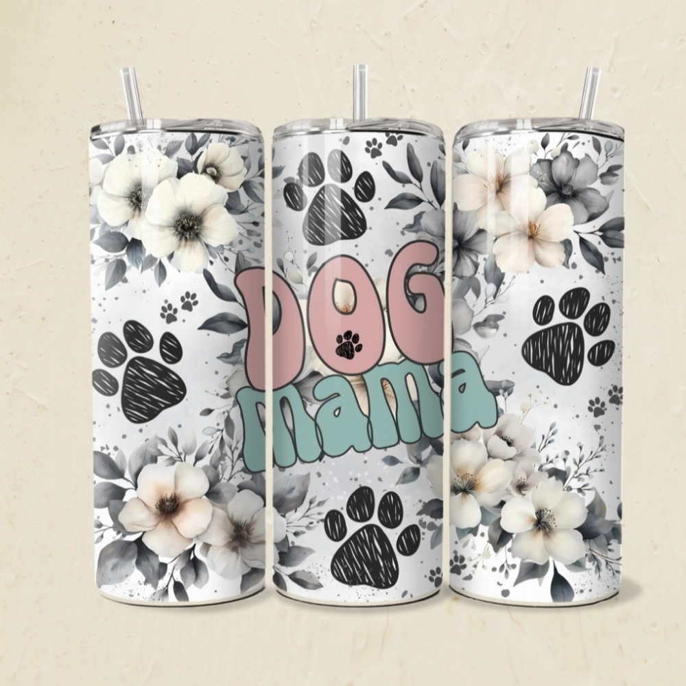 Dog Mama Floral Tumbler